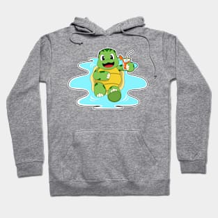 Turtle with Drink in Water Hoodie